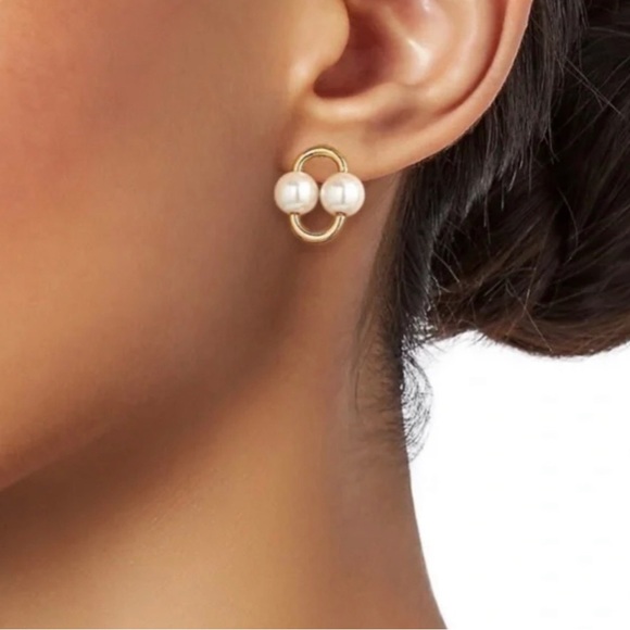 KATE SPADE • Nouveau Pearl Stud Gold Earrings - Picture 2 of 7